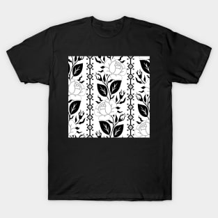 Print with Rose Inspired by Ukrainian Traditional Embroidery T-Shirt